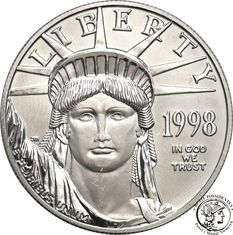 USA 100 dolarów 1998  American Eagle 1 uncja PLATYNA st.1 NISKI NAKŁAD